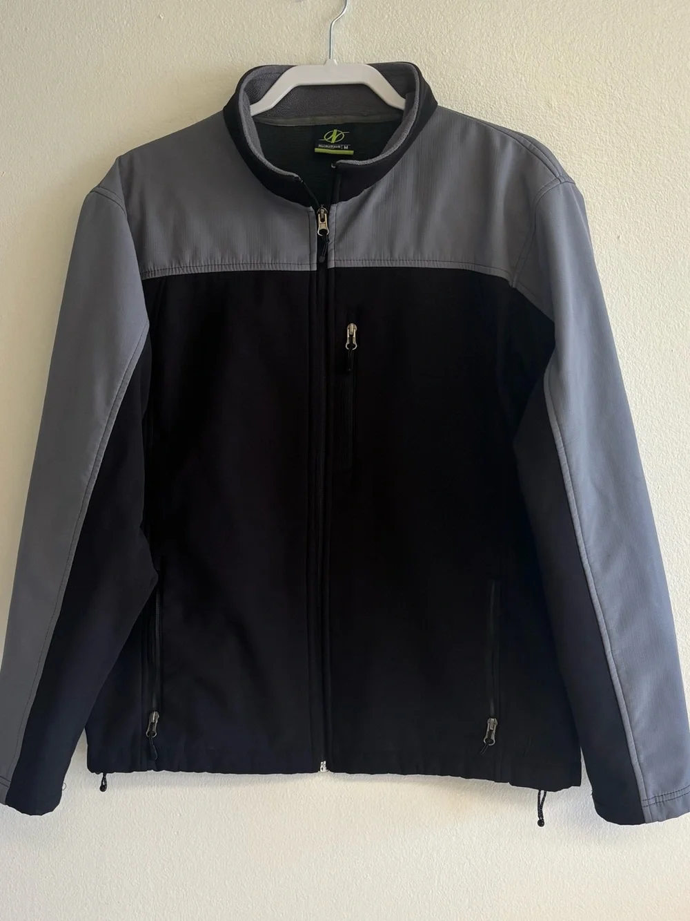 Men's Black and Gray Softshell Windbreaker Jacket